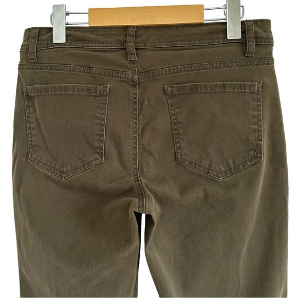 JONES NEW YORK Sport Size 8 Soho Olive Green Brushed Cotton Pants Ankle Zip - Picture 6 of 7